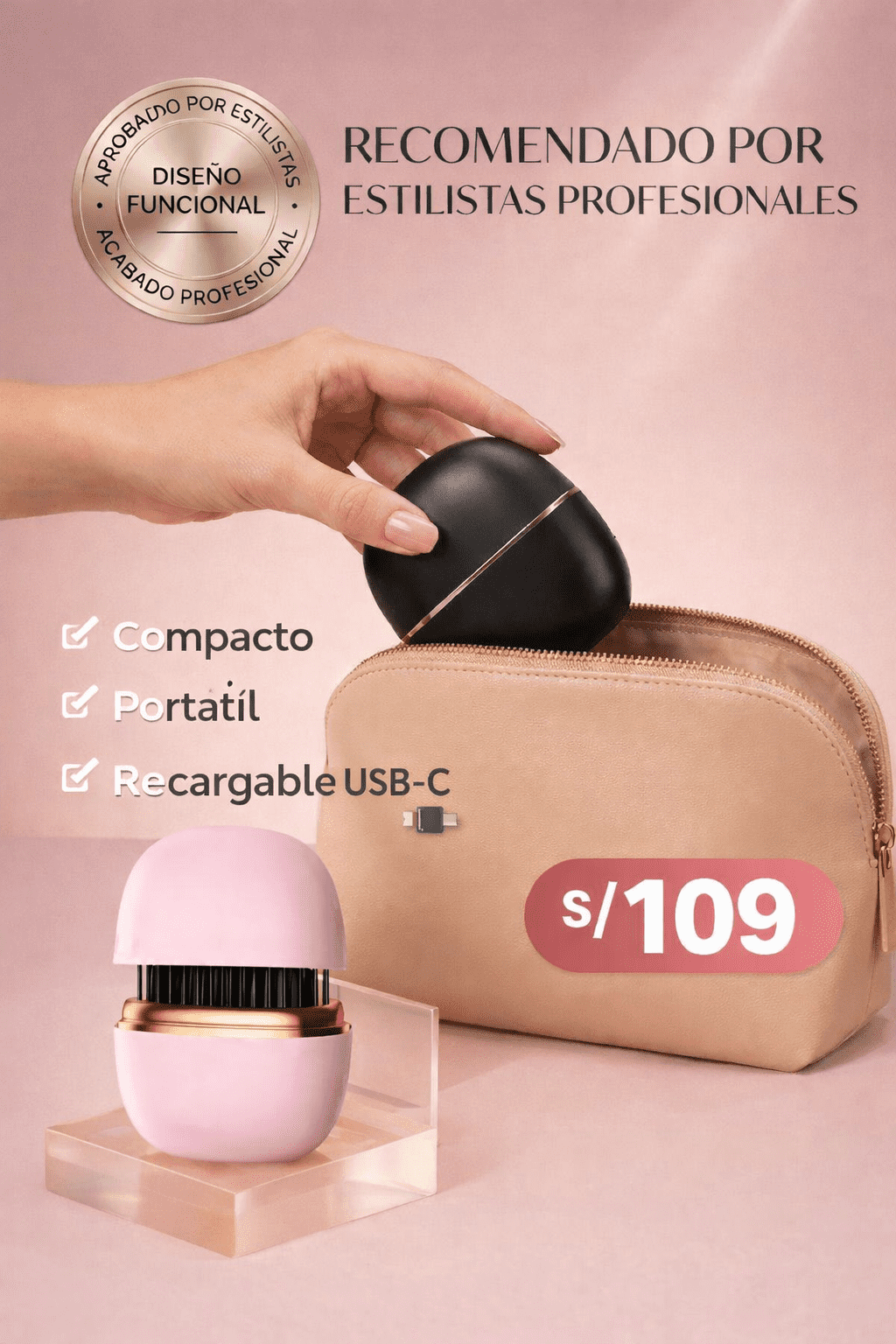 PEINE ALISADOR ELECTRICO PARA CABELLO